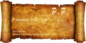 Pataky Péter névjegykártya