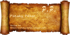 Pataky Péter névjegykártya